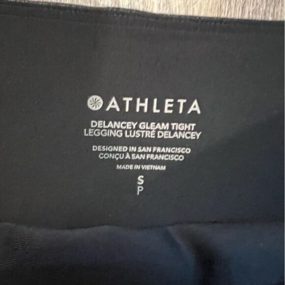 NWT Athleta Delancey Gleam Tight Black Lustre Size Small Leggings Athleisure - Picture 4 of 10